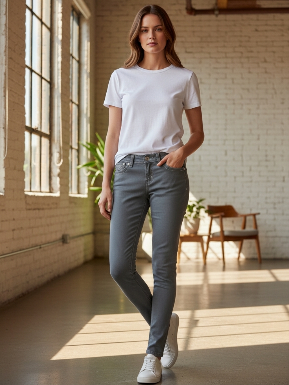 Miss me gray skinny jeans size 28